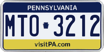 PA license plate MTO3212