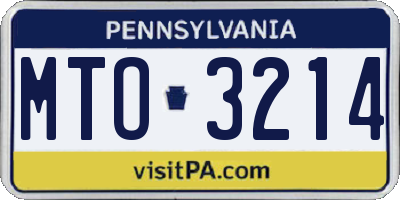 PA license plate MTO3214