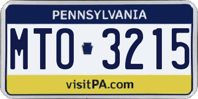 PA license plate MTO3215
