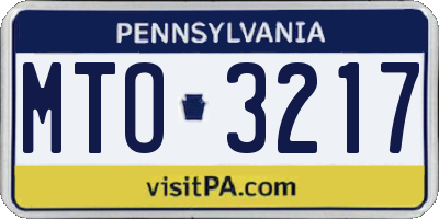 PA license plate MTO3217