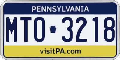 PA license plate MTO3218