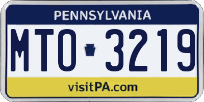 PA license plate MTO3219