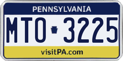 PA license plate MTO3225