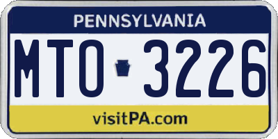 PA license plate MTO3226