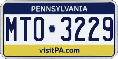 PA license plate MTO3229