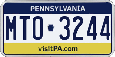 PA license plate MTO3244