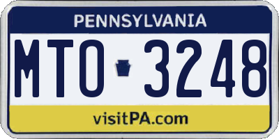 PA license plate MTO3248