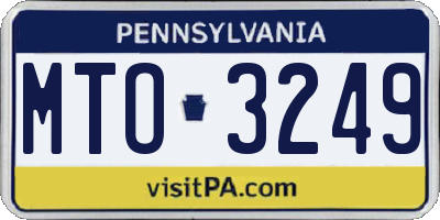 PA license plate MTO3249