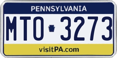 PA license plate MTO3273