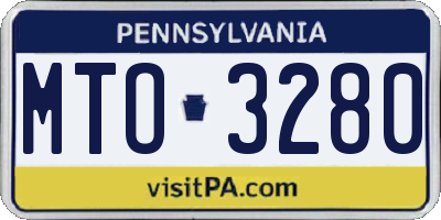 PA license plate MTO3280