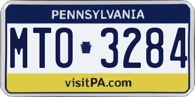 PA license plate MTO3284