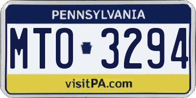 PA license plate MTO3294