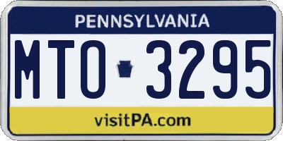 PA license plate MTO3295