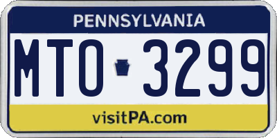 PA license plate MTO3299