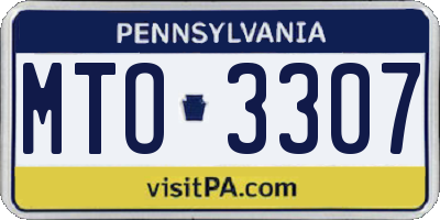 PA license plate MTO3307
