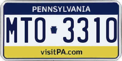 PA license plate MTO3310