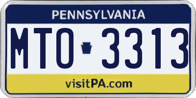 PA license plate MTO3313
