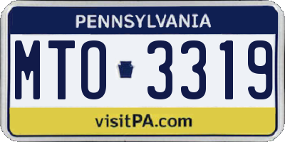 PA license plate MTO3319
