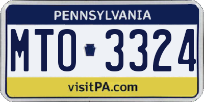 PA license plate MTO3324