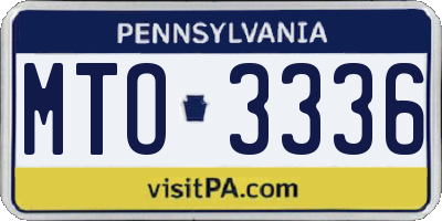 PA license plate MTO3336