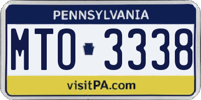 PA license plate MTO3338