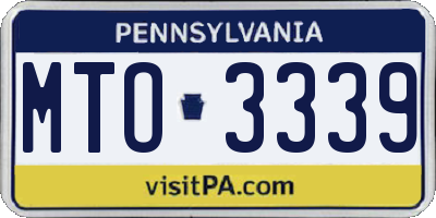 PA license plate MTO3339