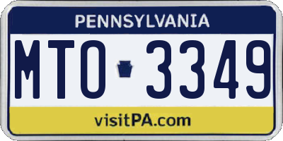 PA license plate MTO3349