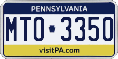 PA license plate MTO3350