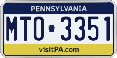 PA license plate MTO3351