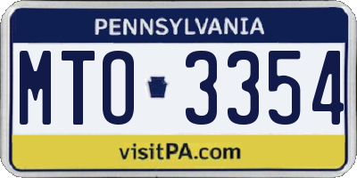 PA license plate MTO3354