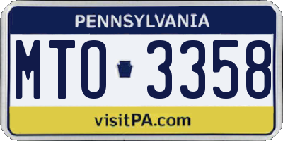 PA license plate MTO3358