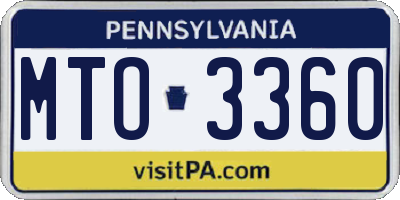 PA license plate MTO3360