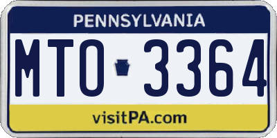PA license plate MTO3364