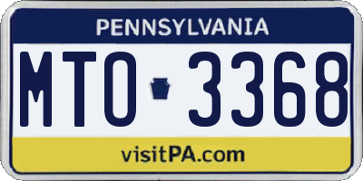 PA license plate MTO3368