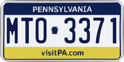 PA license plate MTO3371