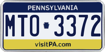 PA license plate MTO3372