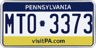 PA license plate MTO3373