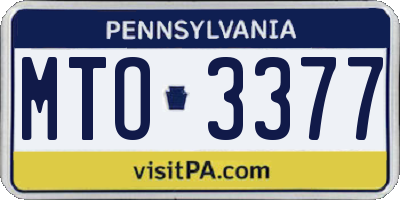 PA license plate MTO3377