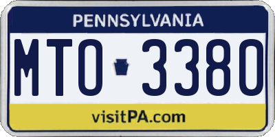 PA license plate MTO3380