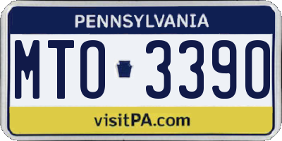 PA license plate MTO3390
