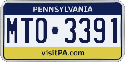 PA license plate MTO3391