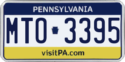 PA license plate MTO3395