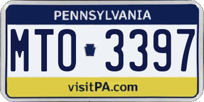 PA license plate MTO3397