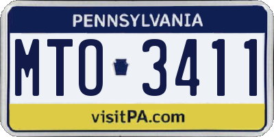 PA license plate MTO3411