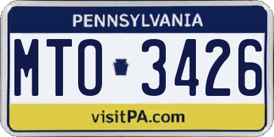 PA license plate MTO3426