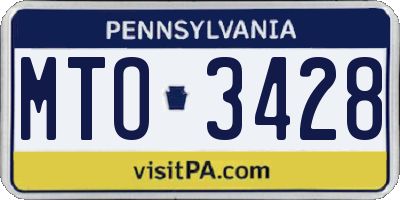 PA license plate MTO3428