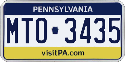 PA license plate MTO3435