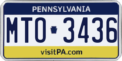 PA license plate MTO3436