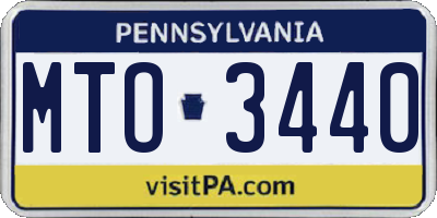 PA license plate MTO3440