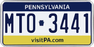 PA license plate MTO3441
